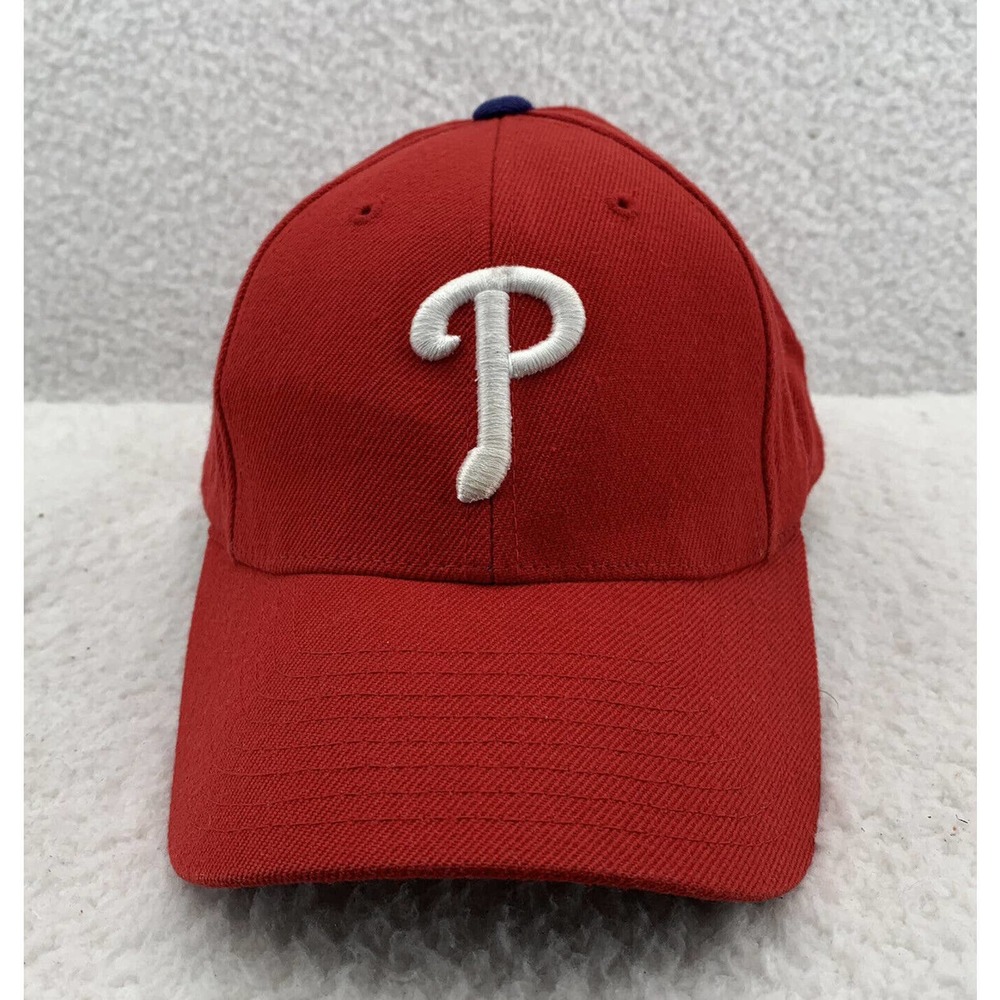 VTG Philadelphia Phillies Puma Logo Athletic Snapback Hat Red Wool Blend MLB Dad